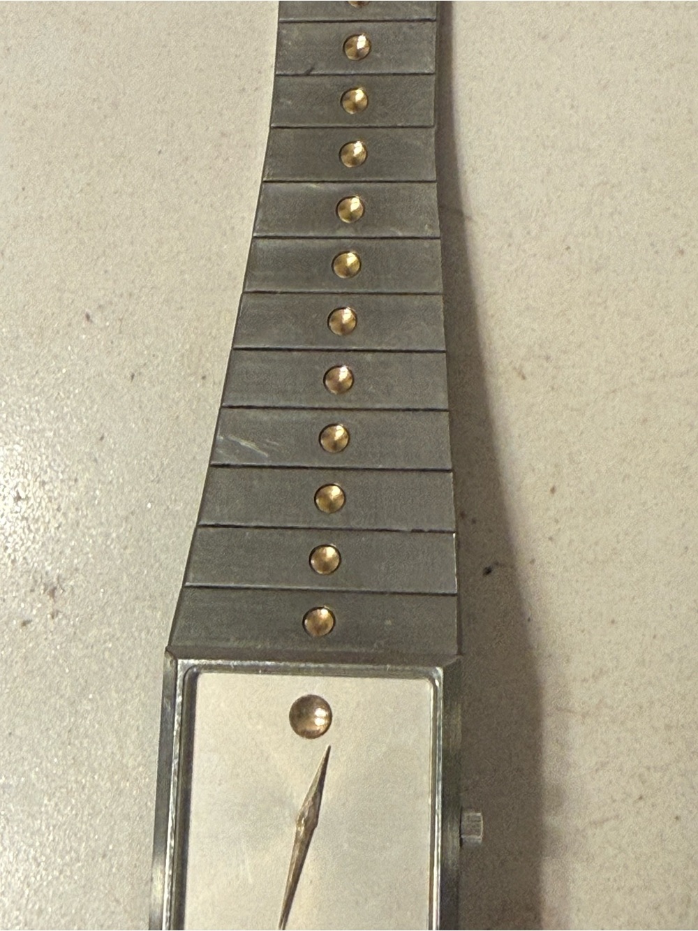 Vintage Movado Swiss Quartz Rectangular Museum Watch Two Tone Bracelet - Picture 10 of 10